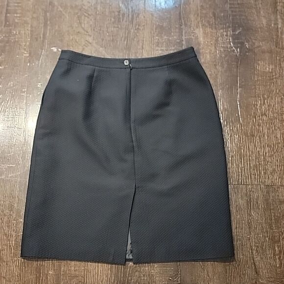 Talbots Classic A-line Textured Black Cotton Skirt - Picture 9 of 14